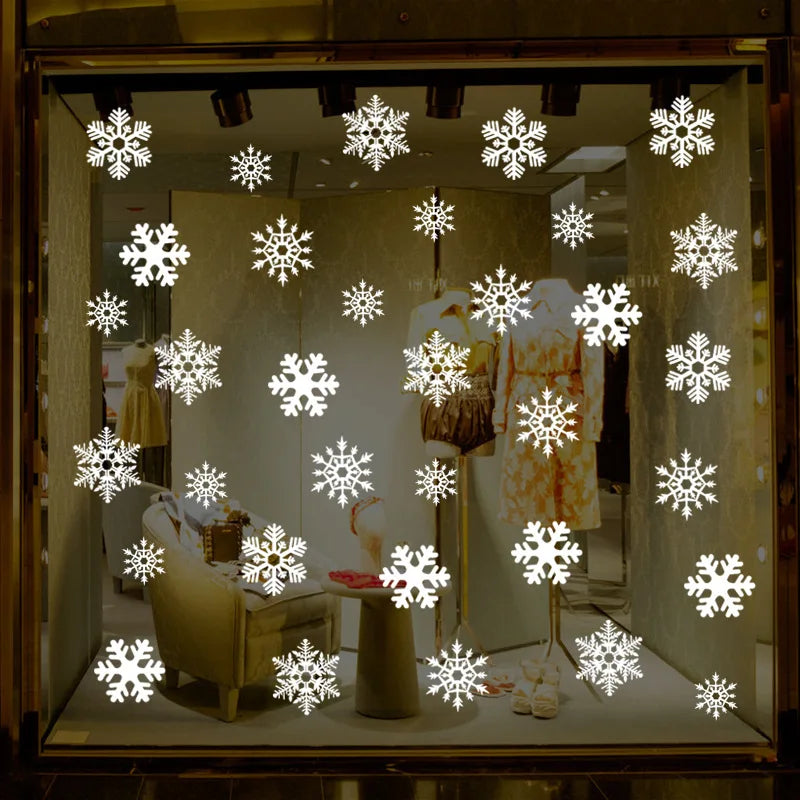 38 Pcs/Lot Snowflake Electrostatic Wall Stickers Window Kids Room Christmas Decoration