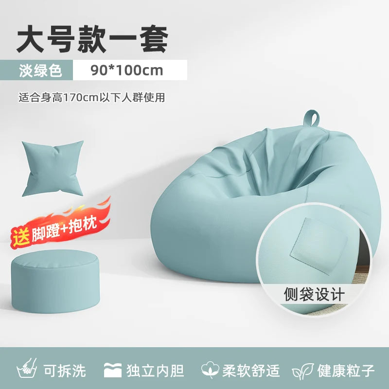 Seat Puffs Living Room Sofa Furniture Bean Bag Chair Single Sofa Pure Cotton And Linen Material Wohnzimmersofa Safe And Odorless