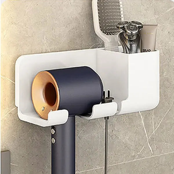 Hair Dryer Holder Hair Tool Organizer Wall Mounted Hair Dryer Hanging Rack Placement Rack Bathroom Multi-Functional Storage Rack