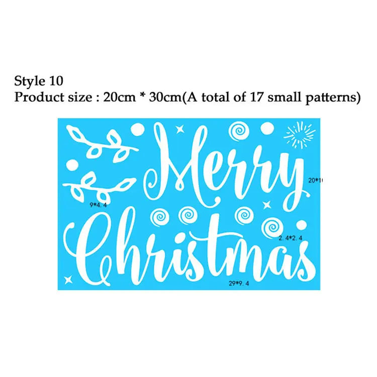 38 Pcs/Lot Snowflake Electrostatic Wall Stickers Window Kids Room Christmas Decoration