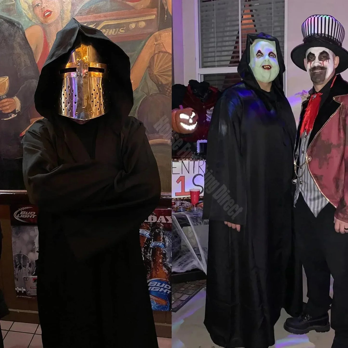 1PC Halloween Cloak Hooded Witch Cape Soft Black Robe Unisex Cosplay Costume Party Carnival Masquerade Decoration Supplies