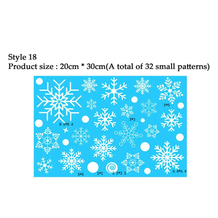 38 Pcs/Lot Snowflake Electrostatic Wall Stickers Window Kids Room Christmas Decoration