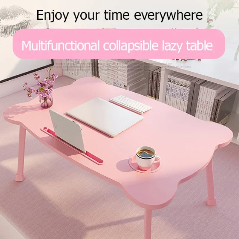 Cute Bed Desk Portable Foldable Laptop Table for Window Seat and Bedroom Use Lazy Table for Students Study Working