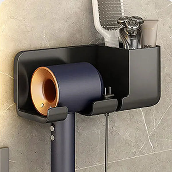 Hair Dryer Holder Hair Tool Organizer Wall Mounted Hair Dryer Hanging Rack Placement Rack Bathroom Multi-Functional Storage Rack