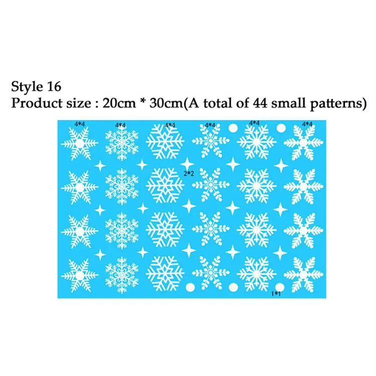 38 Pcs/Lot Snowflake Electrostatic Wall Stickers Window Kids Room Christmas Decoration