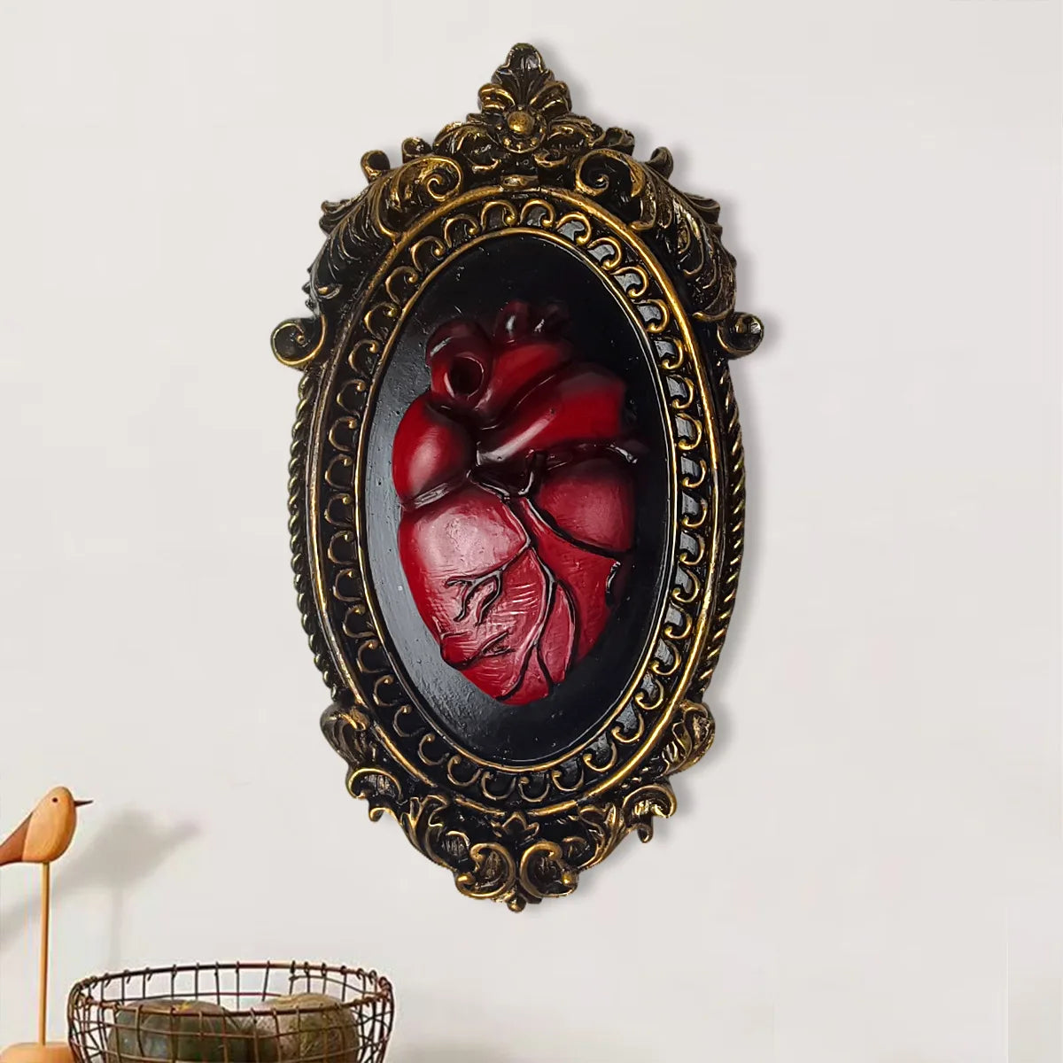 Resin Heart Wall Panels Gothic Style Wall Decoration Home decoration Statue Ornaments Halloween Gothic Style