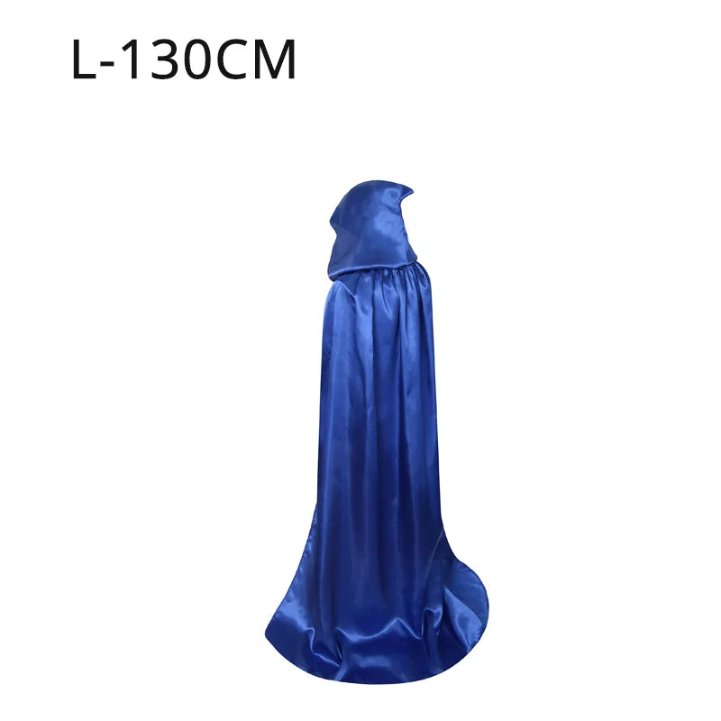 1PC Halloween Cloak Hooded Witch Cape Soft Black Robe Unisex Cosplay Costume Party Carnival Masquerade Decoration Supplies