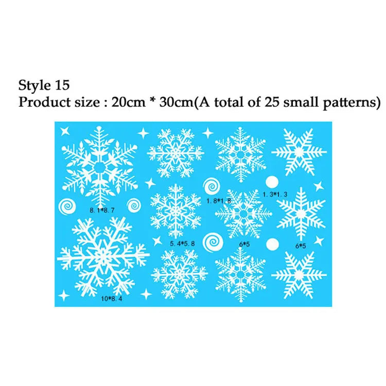 38 Pcs/Lot Snowflake Electrostatic Wall Stickers Window Kids Room Christmas Decoration