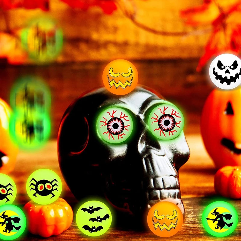 Halloween Glow in The Dark Bouncy Ball 32MM Scary Eyeball Decoration Haunted House Home Bar Horror Props Luminous Fake Eyeballs