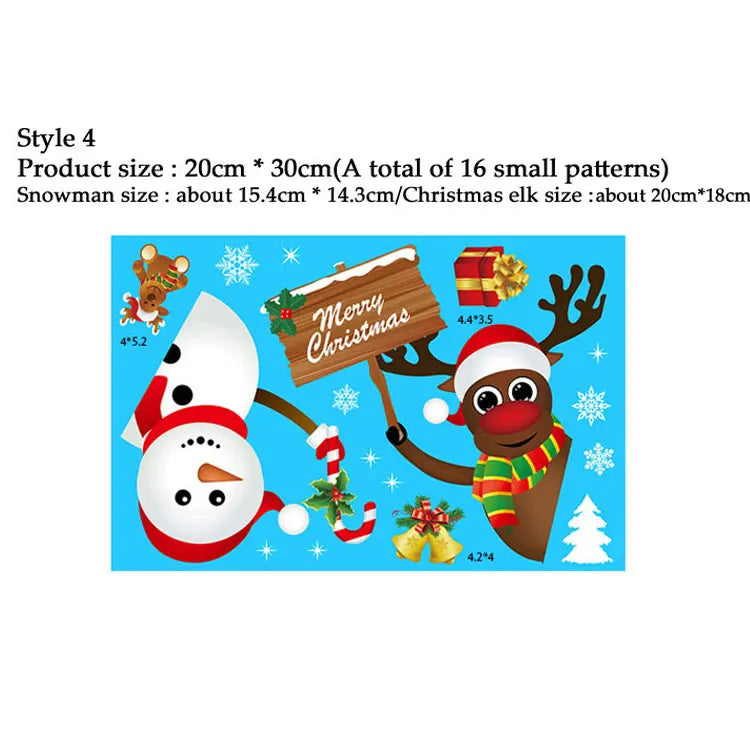 38 Pcs/Lot Snowflake Electrostatic Wall Stickers Window Kids Room Christmas Decoration