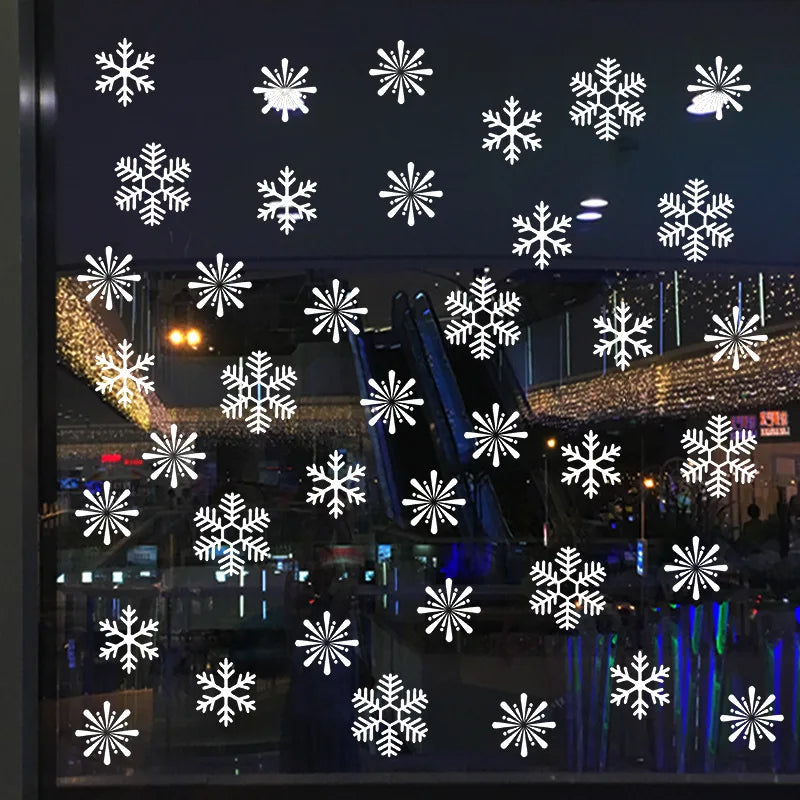 38 Pcs/Lot Snowflake Electrostatic Wall Stickers Window Kids Room Christmas Decoration