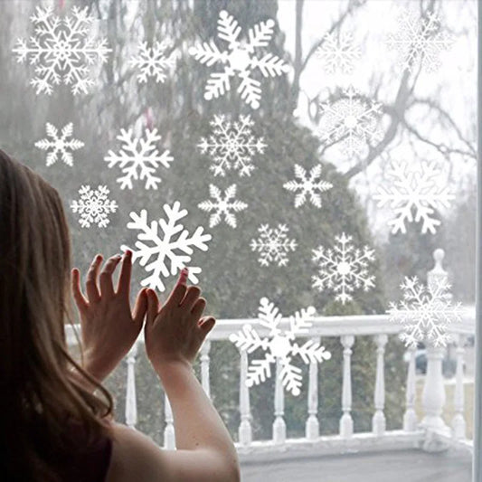 38 Pcs/Lot Snowflake Electrostatic Wall Stickers Window Kids Room Christmas Decoration