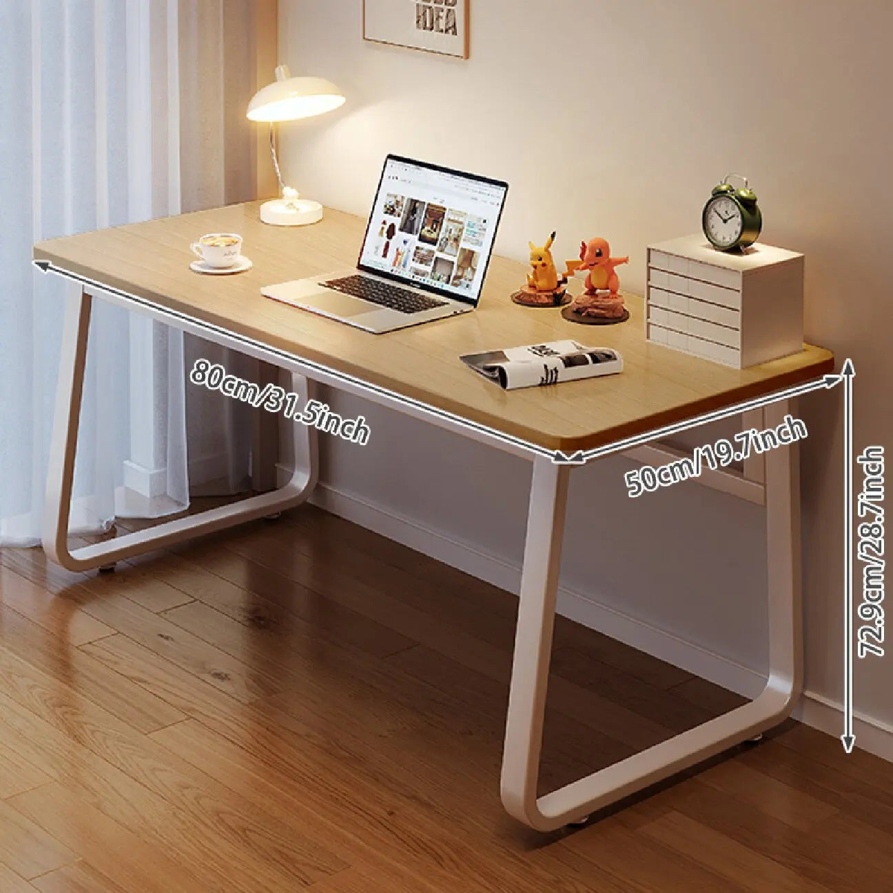 Computer Desk Modern Simple Style Desk for Home Office, White Small Writing Table Study Corner Work Desk for Bedroom