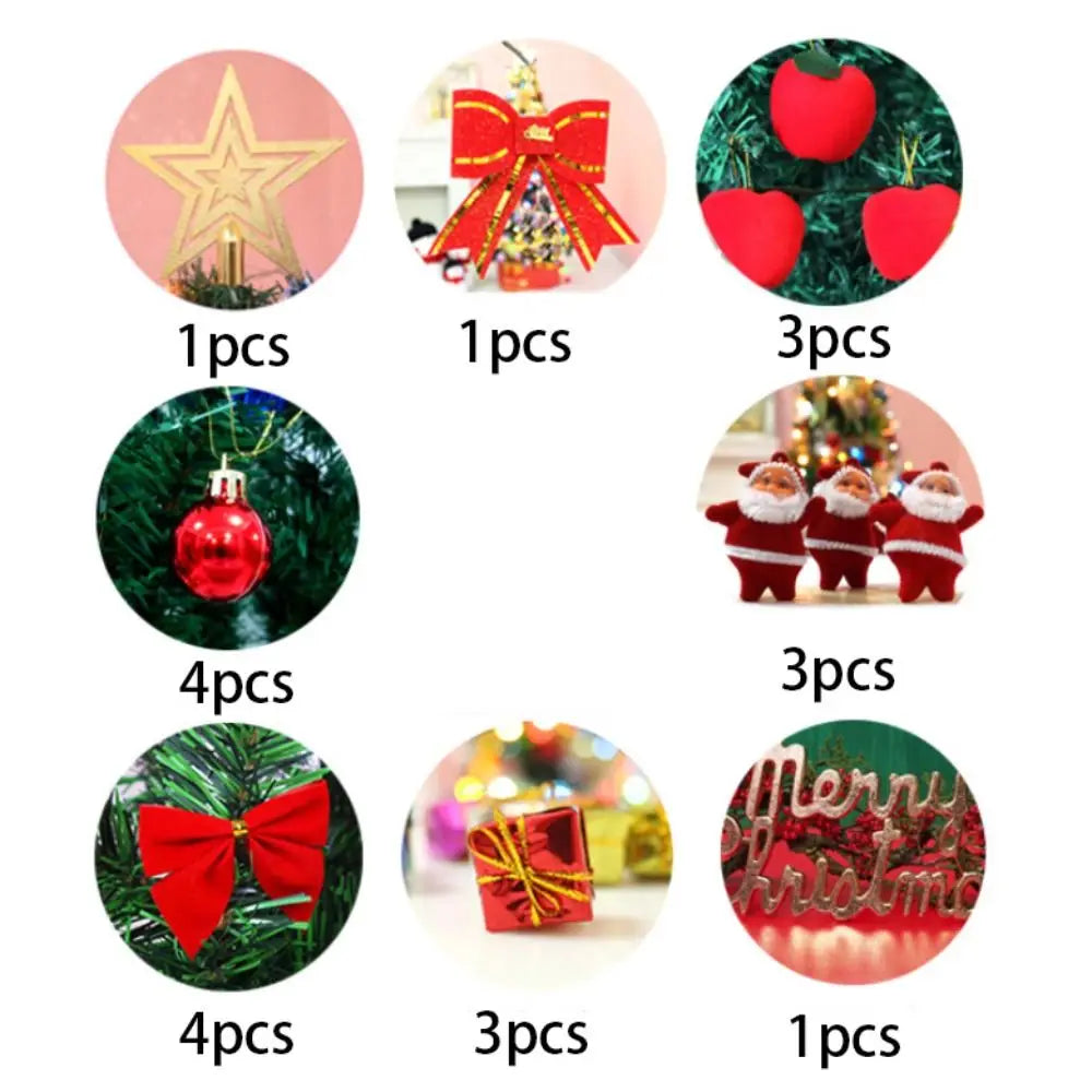 30/45cm Mini Christmas Tree New Year Gift DIY Handicraft Artificial Xmas Ornament LED Light Creative Xmas Tabletop Tree New Year