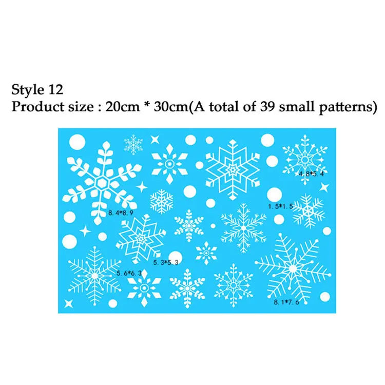 38 Pcs/Lot Snowflake Electrostatic Wall Stickers Window Kids Room Christmas Decoration