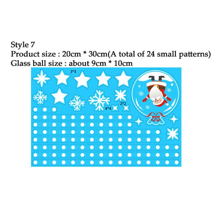 38 Pcs/Lot Snowflake Electrostatic Wall Stickers Window Kids Room Christmas Decoration