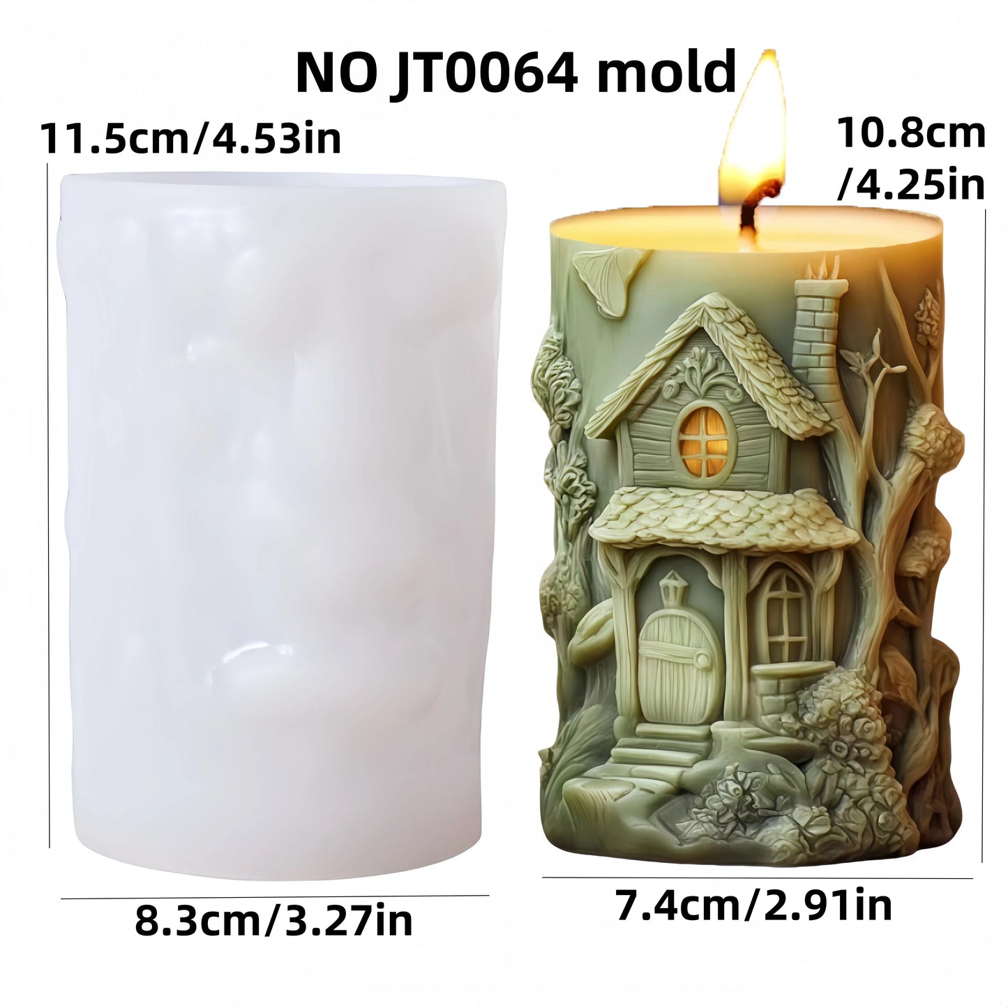 Magic House Relief Cylinder Candle Silicone Mold Halloween Gift Magic Elf Castle Cylinder Resin Mould Devil House Gypsum Molds