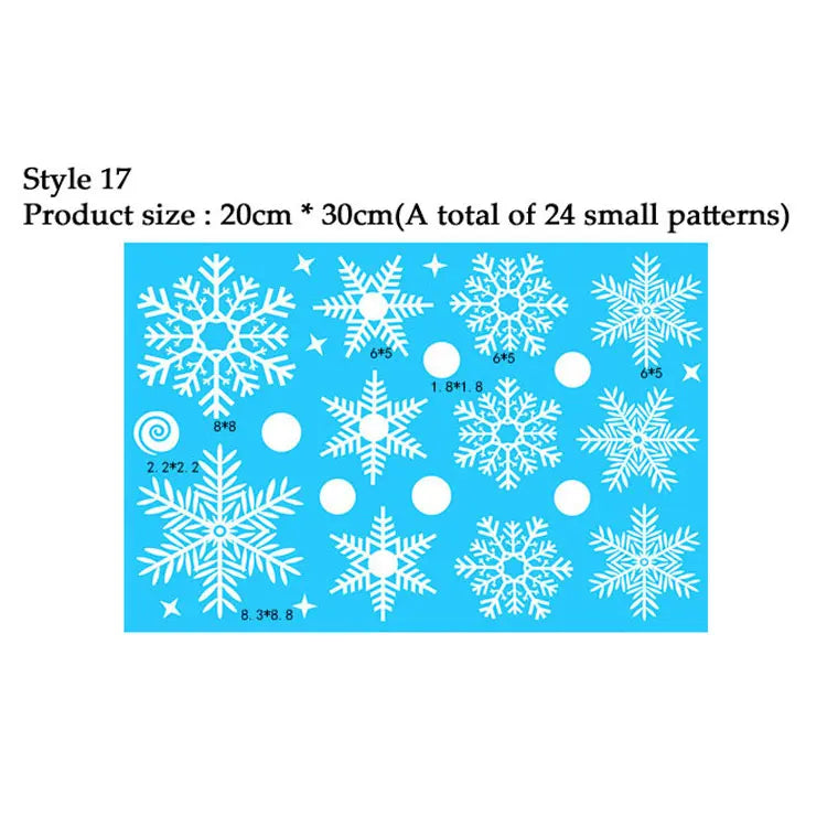 38 Pcs/Lot Snowflake Electrostatic Wall Stickers Window Kids Room Christmas Decoration