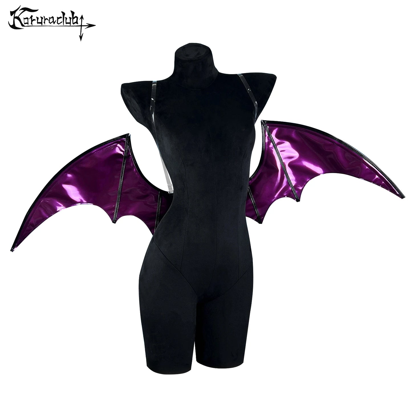 KORURACLUB Purple and blackSuccubus Halloween cosplay props polyurethane little Devil Bat wings