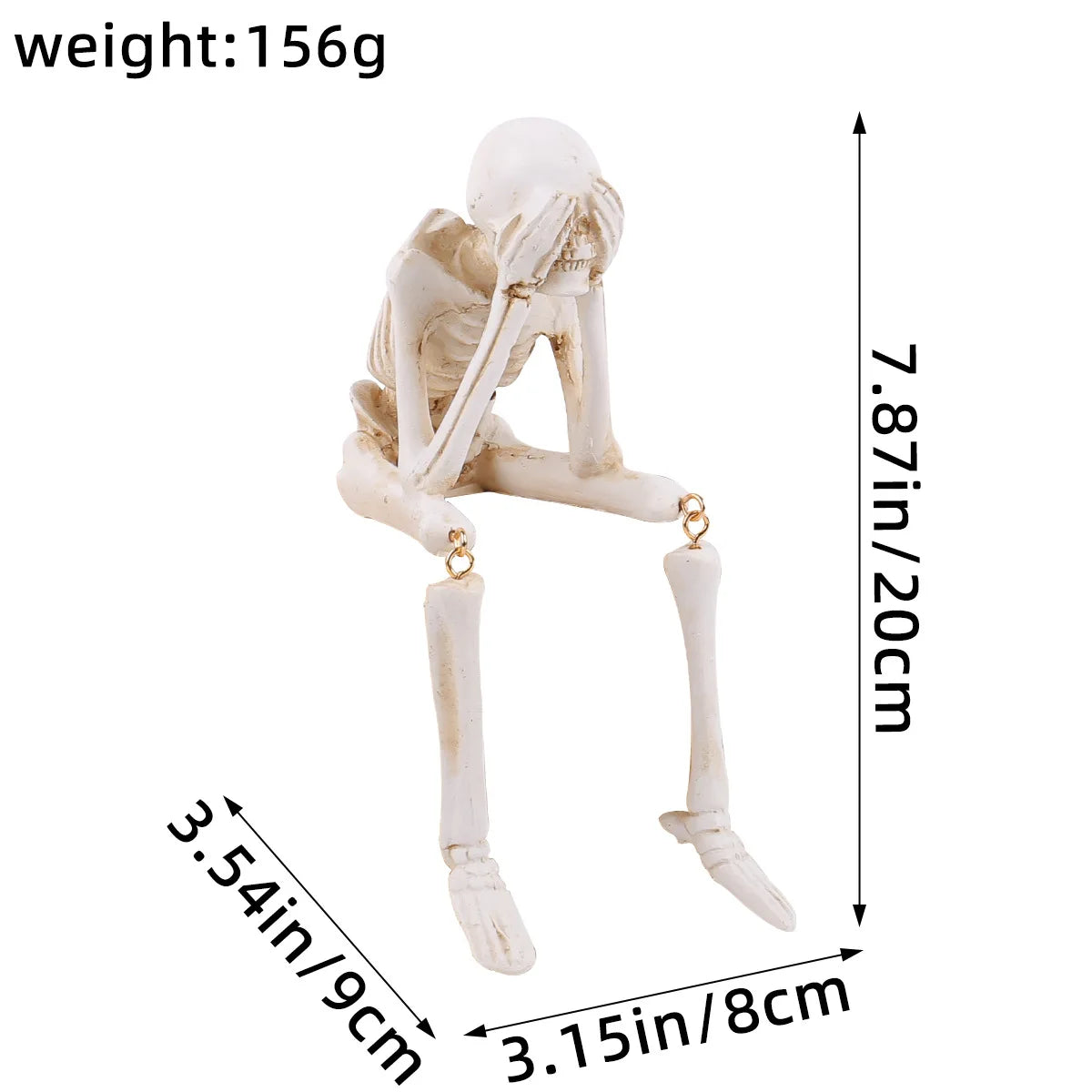 Halloween Skeleton Resin Statue - Funny Skeleton Decoration Statue Horror Desktop Decorations for Halloween Party and Home Decor