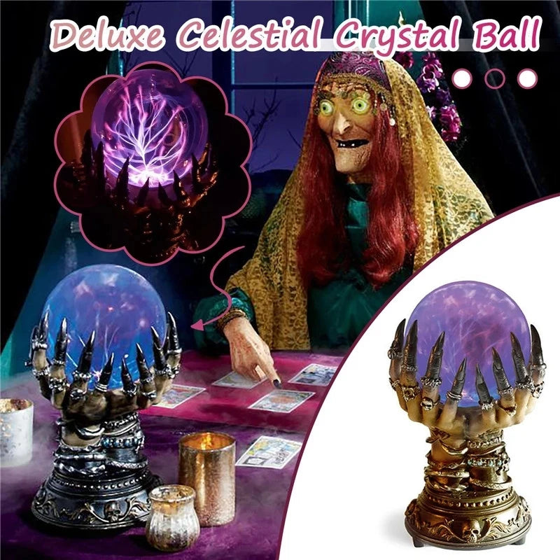 Halloween Celestial Crystal Ball Glowing Resin Creative Deluxe Plasma Ball Home Party Decor Spooky