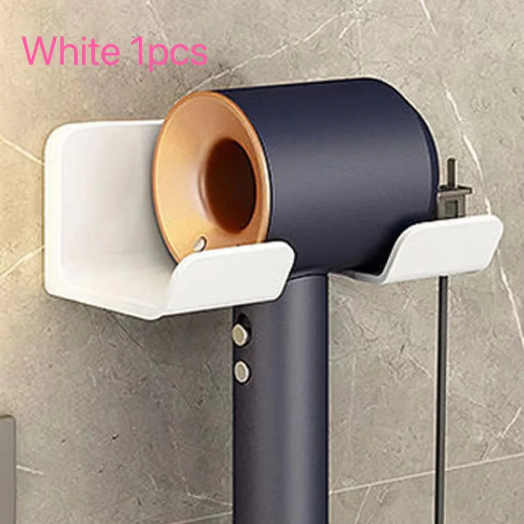 Hair Dryer Holder Hair Tool Organizer Wall Mounted Hair Dryer Hanging Rack Placement Rack Bathroom Multi-Functional Storage Rack