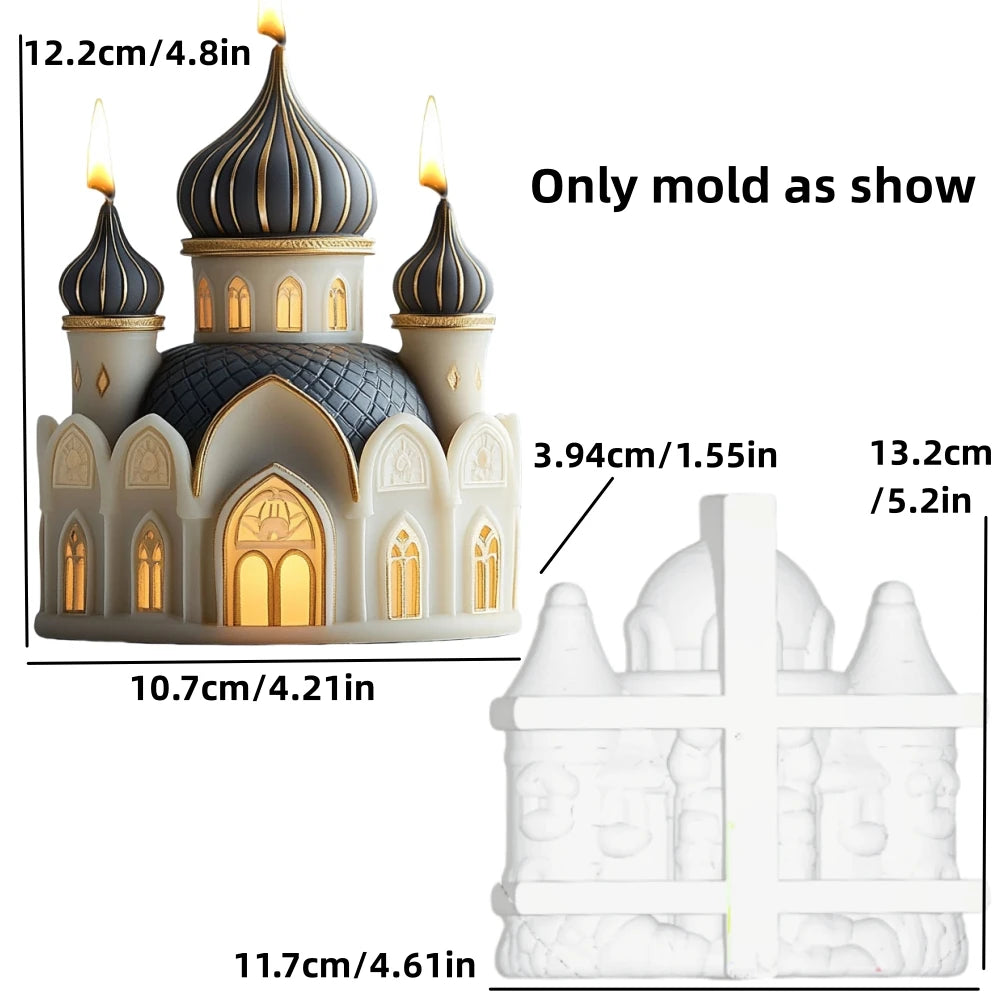 Magic House Relief Cylinder Candle Silicone Mold Halloween Gift Magic Elf Castle Cylinder Resin Mould Devil House Gypsum Molds
