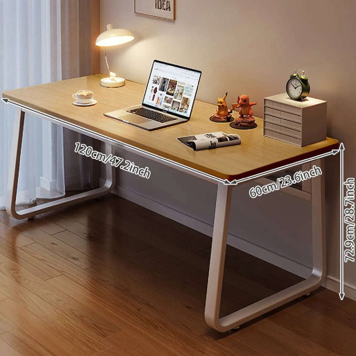 Computer Desk Modern Simple Style Desk for Home Office, White Small Writing Table Study Corner Work Desk for Bedroom