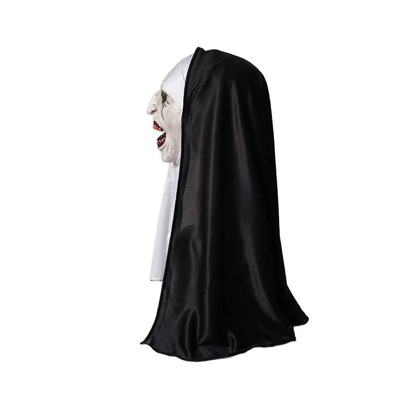 Halloween Scary Nun Mask from The Conjuring 2 - Horror Cosplay Latex Headgear for Pranks Frightening Ghost Face Disguise