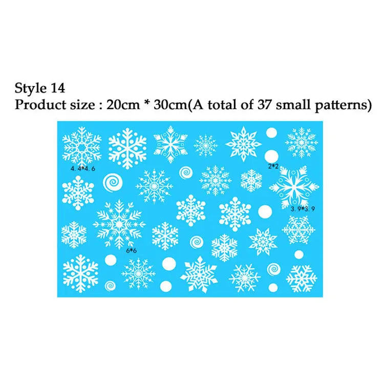 38 Pcs/Lot Snowflake Electrostatic Wall Stickers Window Kids Room Christmas Decoration