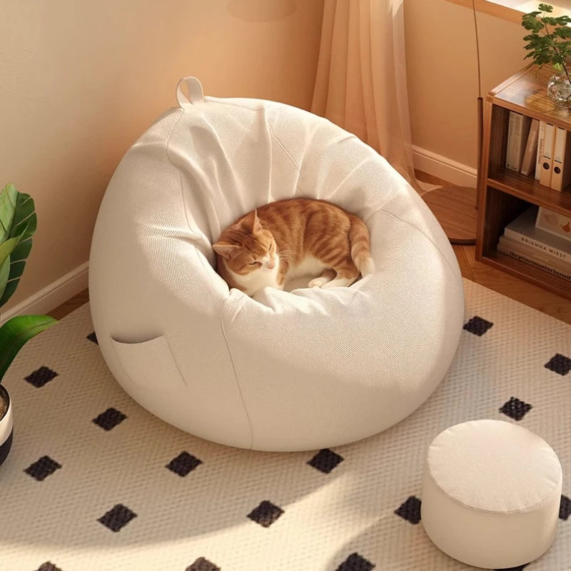 Seat Puffs Living Room Sofa Furniture Bean Bag Chair Single Sofa Pure Cotton And Linen Material Wohnzimmersofa Safe And Odorless