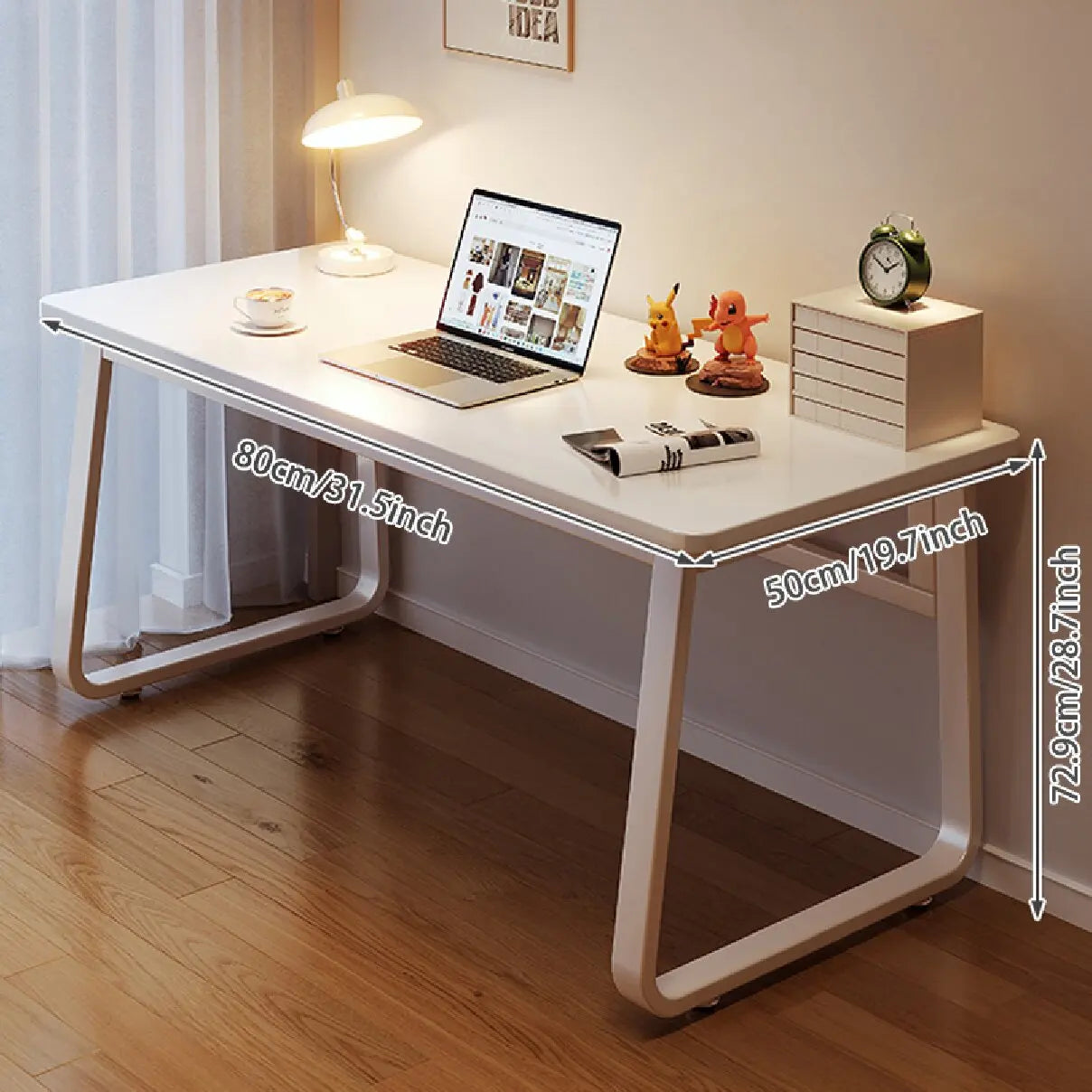 Computer Desk Modern Simple Style Desk for Home Office, White Small Writing Table Study Corner Work Desk for Bedroom