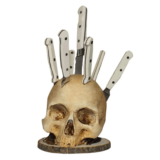 Skull Knife Holder Creative Skeleton Knife Stand Fruit Chopping Knife Stand Halloween Party Decoration