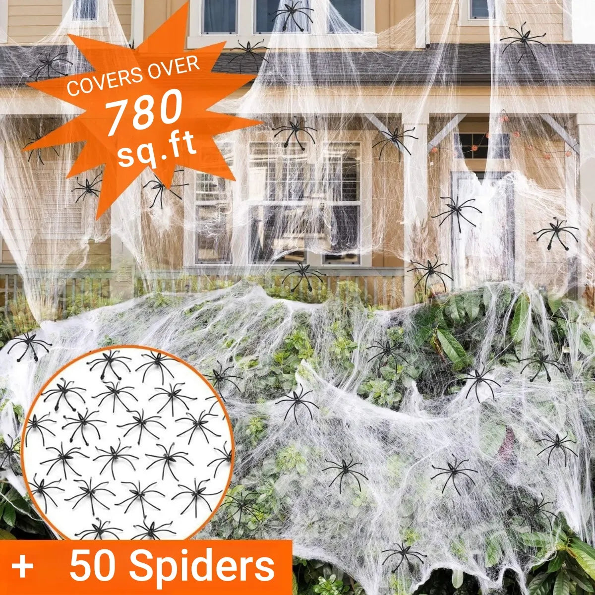 200cm Halloween Spiders Outdoor Decoration Halloween Plush Spiders Giant Spider for Indoor Outdoor Garden Party Decoration