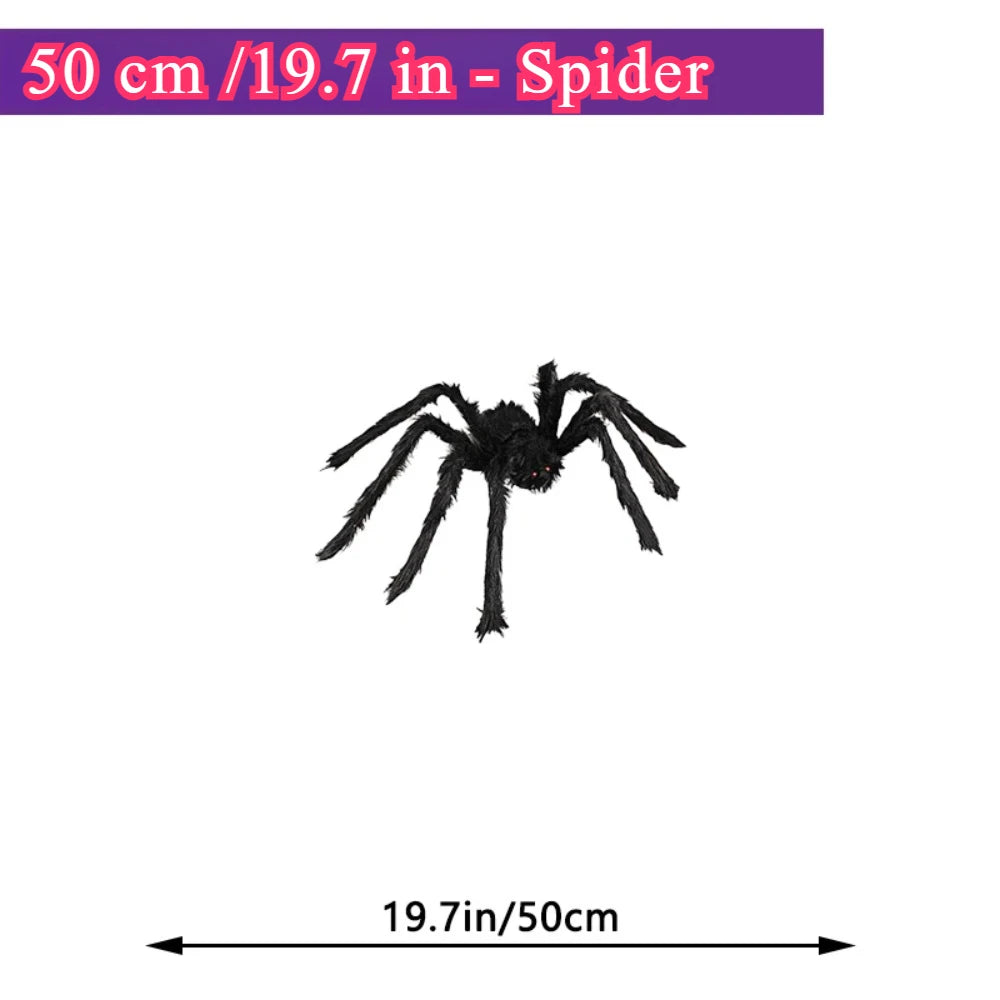 200cm Halloween Spiders Outdoor Decoration Halloween Plush Spiders Giant Spider for Indoor Outdoor Garden Party Decoration