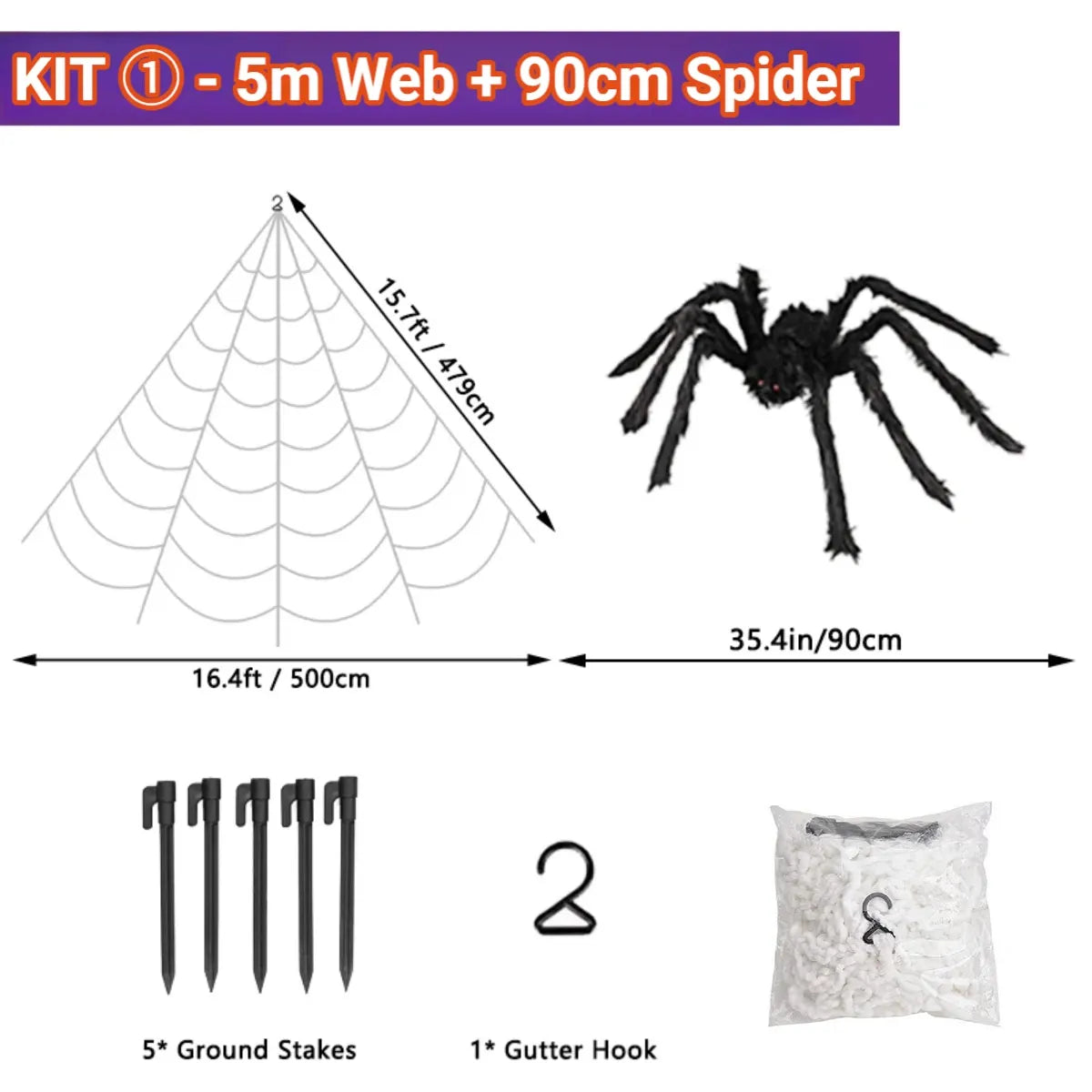 200cm Halloween Spiders Outdoor Decoration Halloween Plush Spiders Giant Spider for Indoor Outdoor Garden Party Decoration