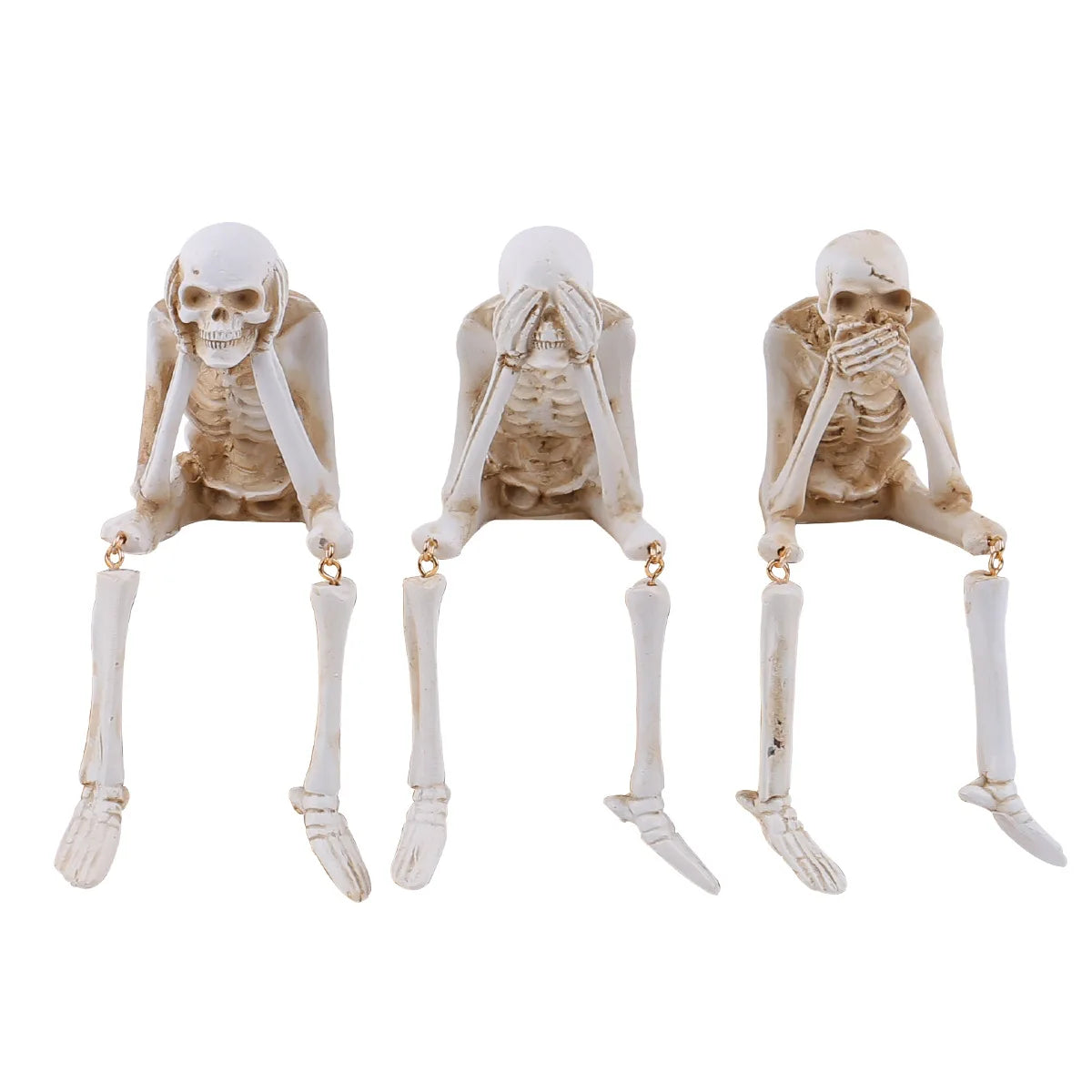 Halloween Skeleton Resin Statue - Funny Skeleton Decoration Statue Horror Desktop Decorations for Halloween Party and Home Decor