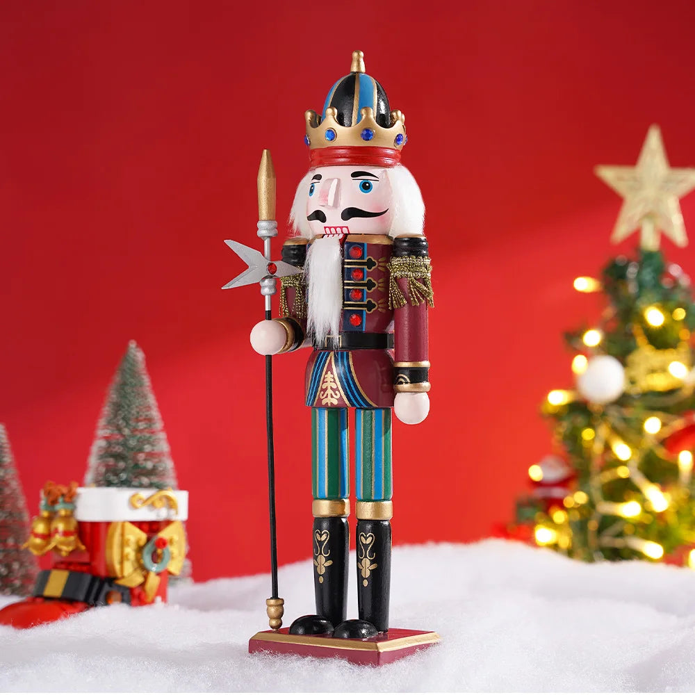 Nutcracker Soldier Puppet Wooden Nutcracker Statues Handicraft Doll Toy Christmas Navidad New Year Gift Home Decoration 30cm