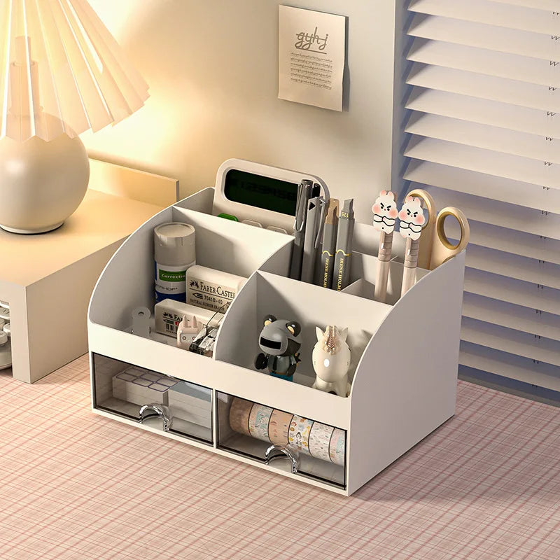 Tilt Pencil Holder for Students, Large Capacity Desktop Stationery Storage Box, Office Sundries Storage Shelf, Desk Organizer.