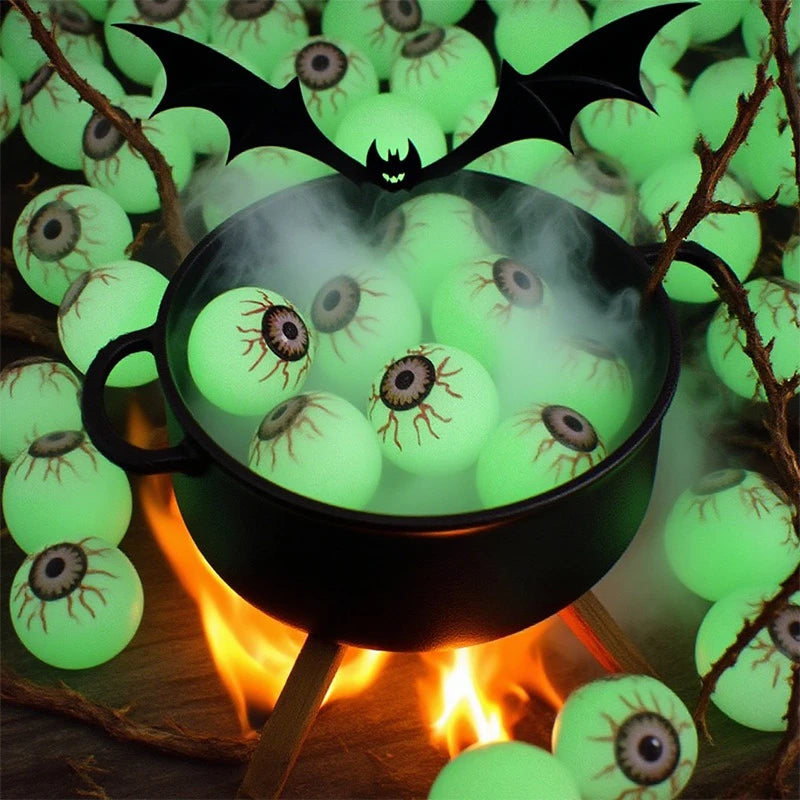 Halloween Glow in The Dark Bouncy Ball 32MM Scary Eyeball Decoration Haunted House Home Bar Horror Props Luminous Fake Eyeballs