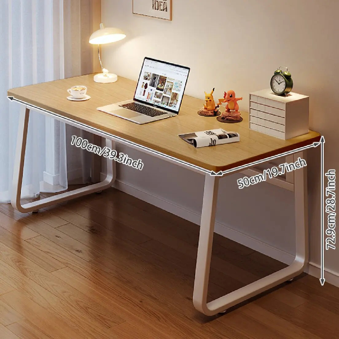 Computer Desk Modern Simple Style Desk for Home Office, White Small Writing Table Study Corner Work Desk for Bedroom