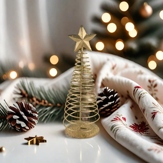 16/19/20cm Desktop Christmas Tree Ornament Nordic Style Metal Star Mini Christmas Tree Ornament 2025 Christmas Decorations