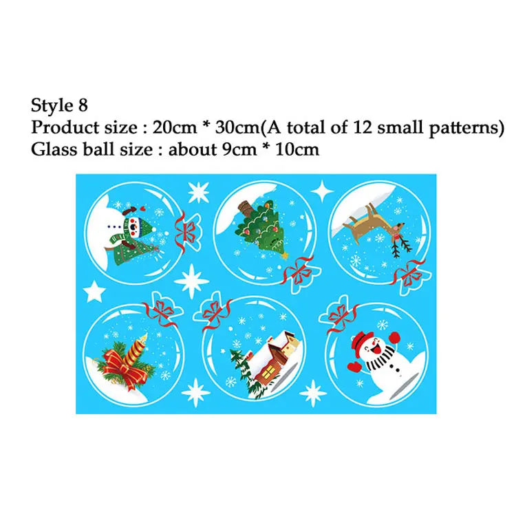 38 Pcs/Lot Snowflake Electrostatic Wall Stickers Window Kids Room Christmas Decoration