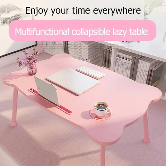 Cute Bed Desk Portable Foldable Laptop Table for Window Seat and Bedroom Use Lazy Table for Students Study Working