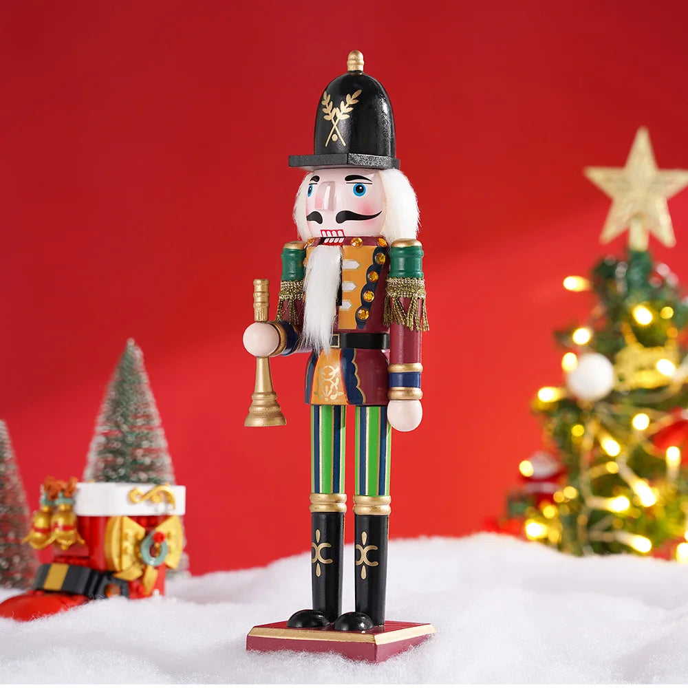 Nutcracker Soldier Puppet Wooden Nutcracker Statues Handicraft Doll Toy Christmas Navidad New Year Gift Home Decoration 30cm