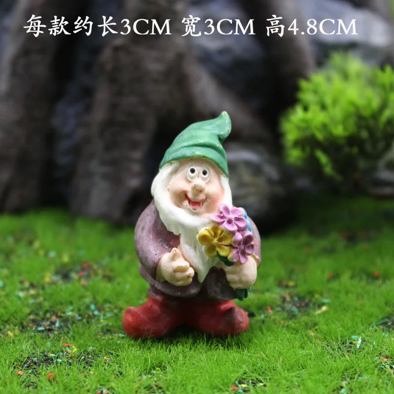 Moss micro landscape decorations garden dwarf ornaments cross-border resin crafts Christmas dwarf elf