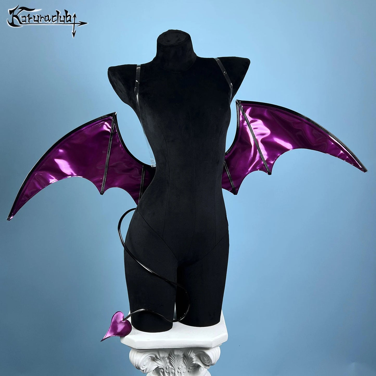 KORURACLUB Purple and blackSuccubus Halloween cosplay props polyurethane little Devil Bat wings