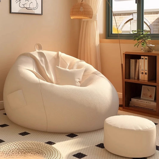 Seat Puffs Living Room Sofa Furniture Bean Bag Chair Single Sofa Pure Cotton And Linen Material Wohnzimmersofa Safe And Odorless