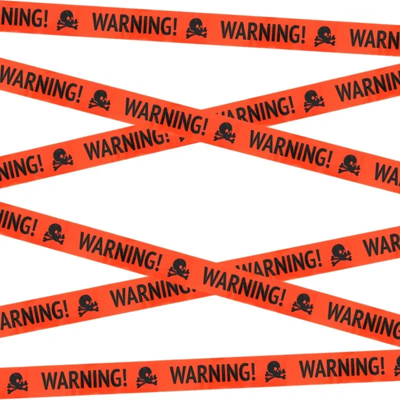 NEW 1PC Halloween Props Window Prop Warning line Plastic Skull Head Warning Tape Signs Halloween Decoration Witch Balloons lot