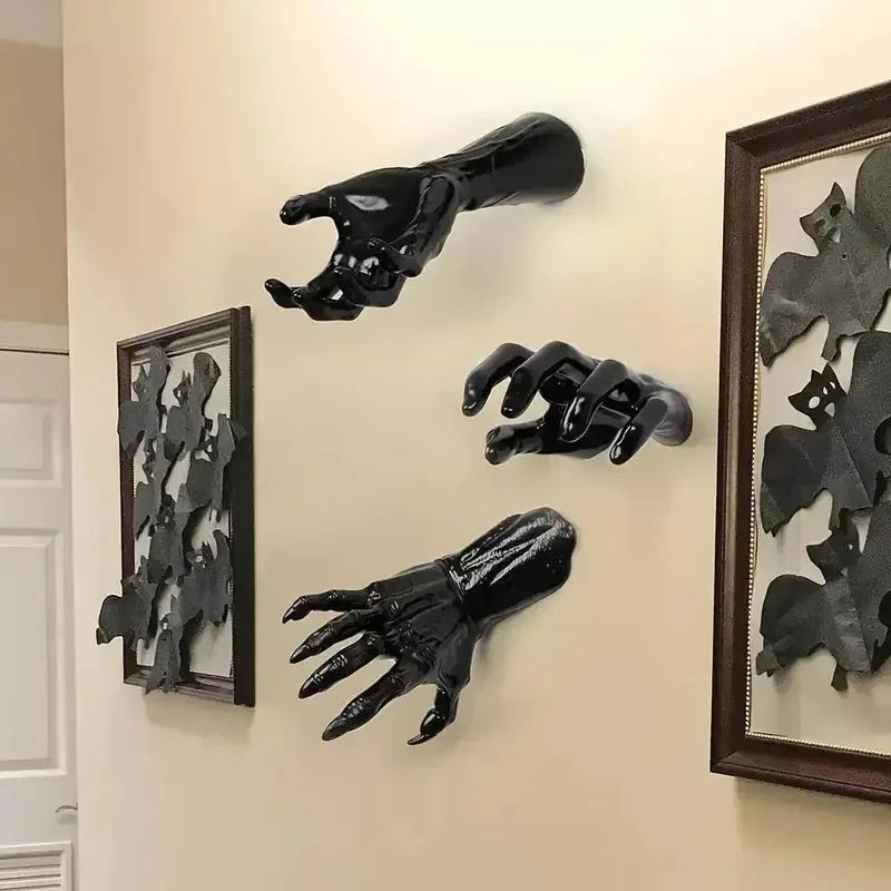 Halloween Wall Hanging Creepy Horror Hand Decorations Gothic Wall Hanging Art Sculpture Halloween Props